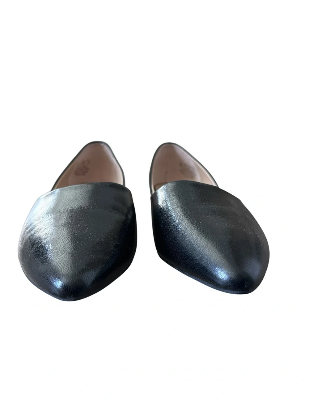 Franco Sarto Hazeline Black Leather Pointed Toe Flats Size 9 Like New - Picture 7 of 9